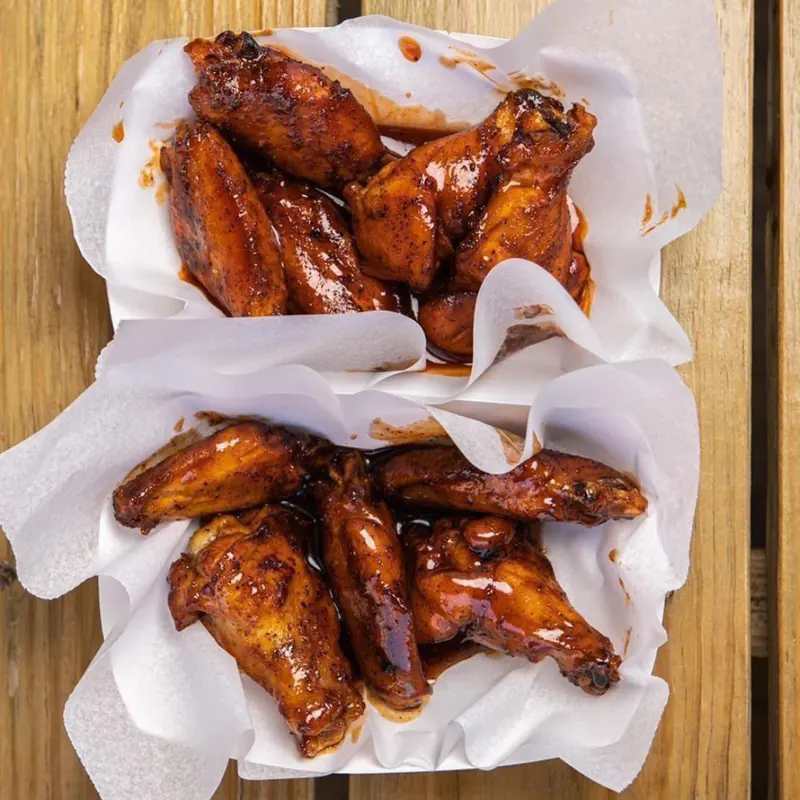 Smoked chicken wings, the Wing Wednesday special at Slap's BBQ